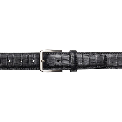 RB4024A | Cintura Uomo Made in Italy in Vera Pelle Pieno Fiore stampata Cocco. Fibbia in finitura Canna di Fucile Satinato. Colore Nero. Dimensioni: cm 125 x 3,5 x 0,5 (giro vita cm 110)