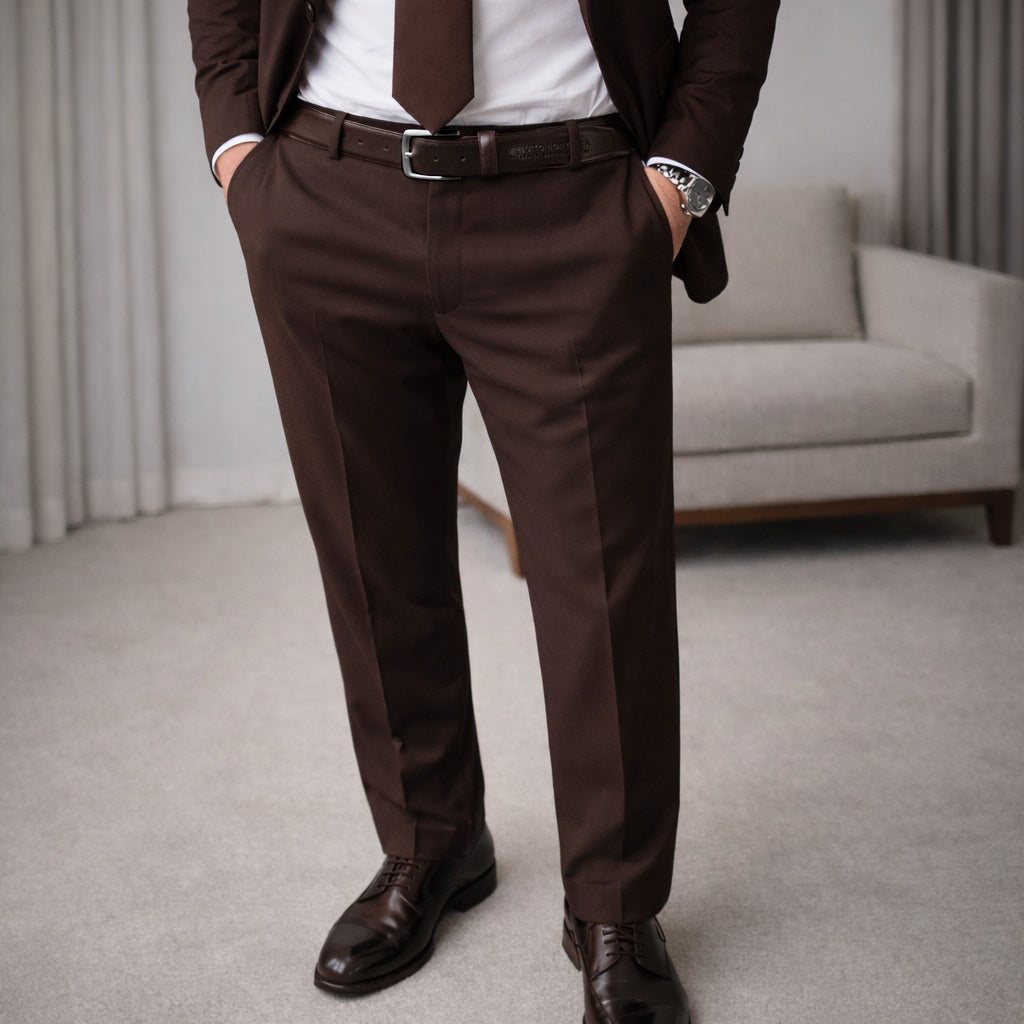 RB4025B | Cintura Uomo Made in Italy in Vero Cuoio Conciato al Vegetale. Fibbia in finitura Canna di Fucile Satinato. Colore Testa Moro. Dimensioni: cm 125 x 3,5 x 0,5 (giro vita cm 110)