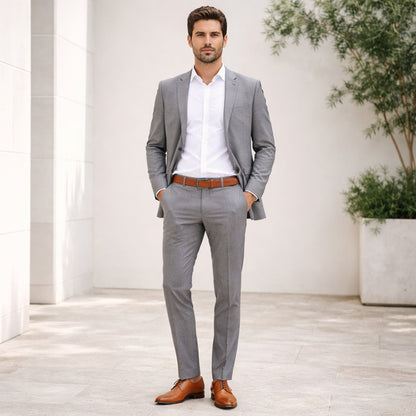 RB4025S | Cintura Uomo Made in Italy in Vero Cuoio Conciato al Vegetale. Fibbia in finitura Canna di Fucile Satinato. Colore Cognac. Dimensioni: cm 125 x 3,5 x 0,5 (giro vita cm 110)