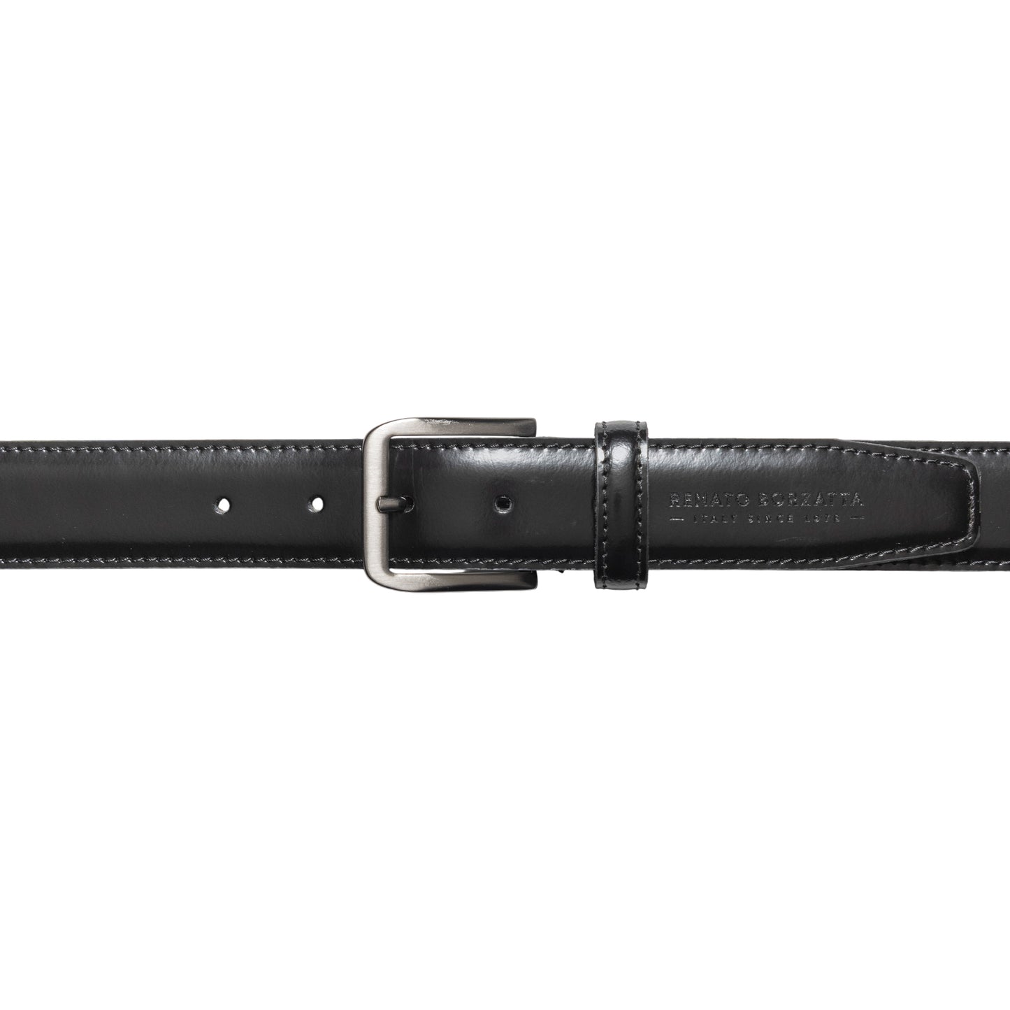 RB4026A | Cintura Uomo Made in Italy in Vera Pelle Spazzolata. Fibbia in finitura Canna di Fucile Satinato. Colore Nero. Dimensioni: cm 125 x 3,5 x 0,5 (giro vita cm 110)