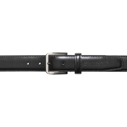 RB4026A | Cintura Uomo Made in Italy in Vera Pelle Spazzolata. Fibbia in finitura Canna di Fucile Satinato. Colore Nero. Dimensioni: cm 125 x 3,5 x 0,5 (giro vita cm 110)