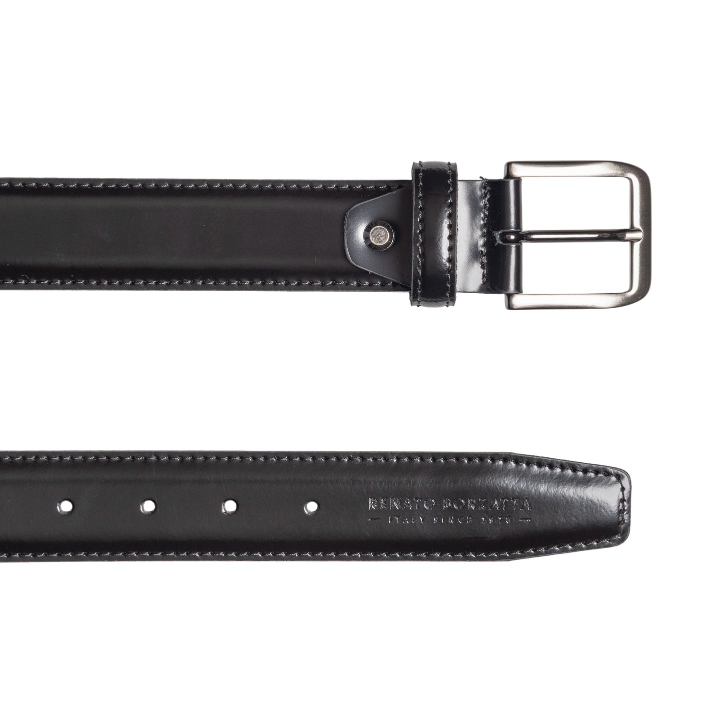 RB4026A | Cintura Uomo Made in Italy in Vera Pelle Spazzolata. Fibbia in finitura Canna di Fucile Satinato. Colore Nero. Dimensioni: cm 125 x 3,5 x 0,5 (giro vita cm 110)