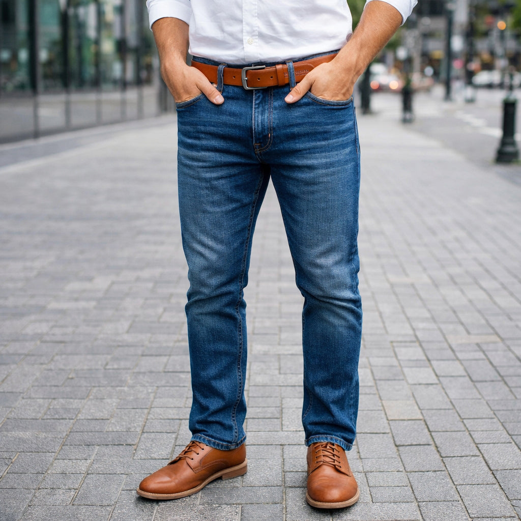 RB4027S | Cintura Uomo Made in Italy in Vero Cuoio Conciato al Vegetale. Fibbia in finitura Canna di Fucile Satinato. Colore Cognac. Dimensioni: cm 125 x 4,0 x 0,5 (giro vita cm 110)