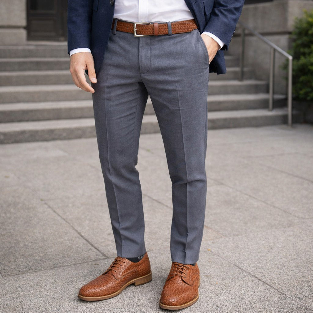 RB4028S | Cintura Uomo con Stampa Allover Made in Italy in Vero Cuoio Conciato al Vegetale. Fibbia in finitura Argento Satinato. Colore Cognac. Dimensioni: cm 125 x 3,5 x 0,5 (giro vita cm 110)