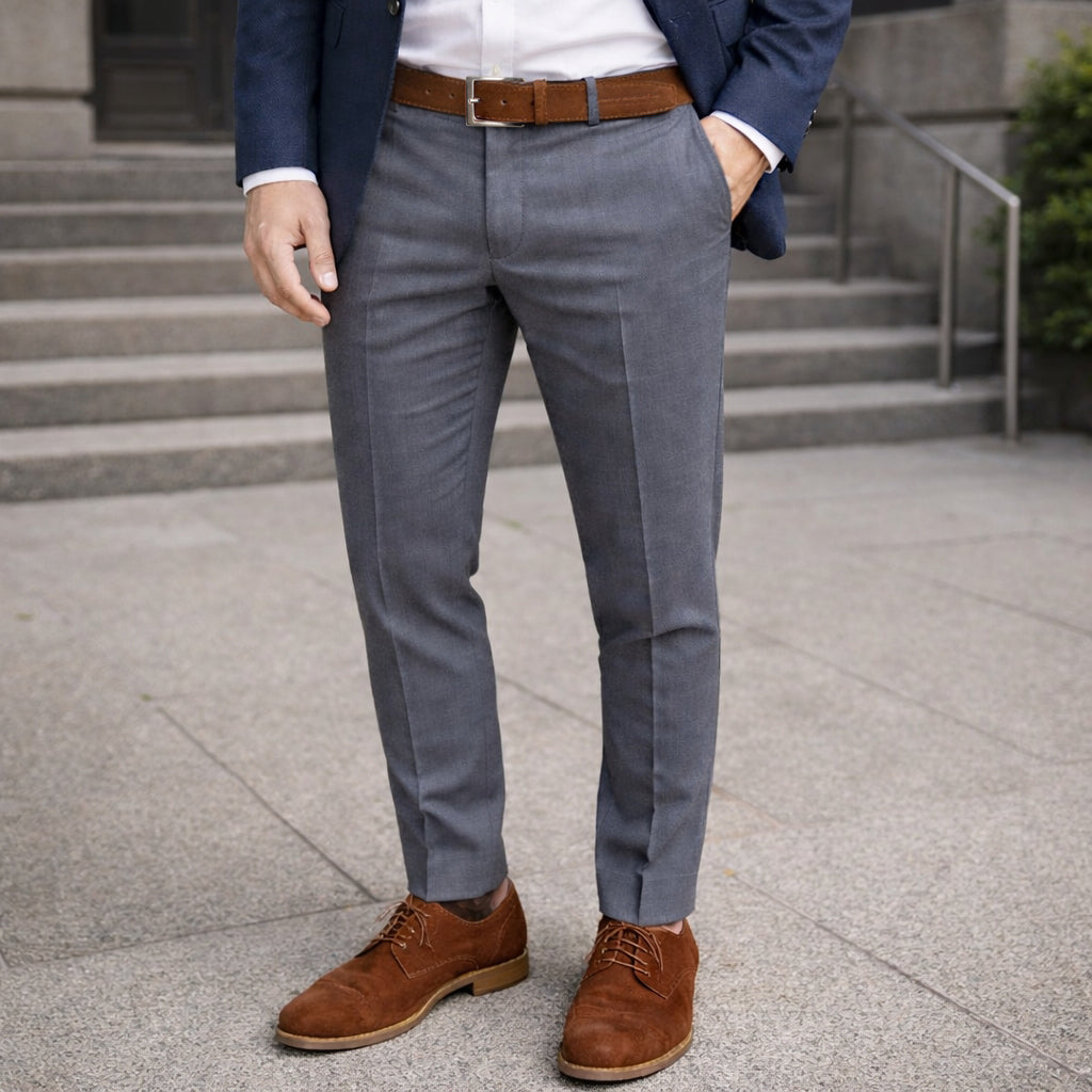 RB4029CZ | Cintura Uomo Made in Italy in Vera Pelle Scamosciata. Fibbia in finitura Argento Satinato. Colore Bruciato. Dimensioni: cm 125 x 3,5 x 0,5 (giro vita cm 110)