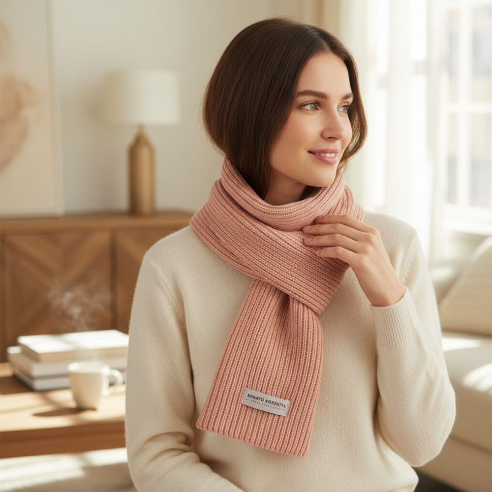 RB5002BJ | Sciarpa in Maglia CERVINO Misto Lana Made in Italy Col. Rosa