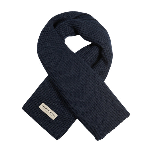 RB5002D | Sciarpa in Maglia CERVINO Misto Lana Made in Italy Col. Blu