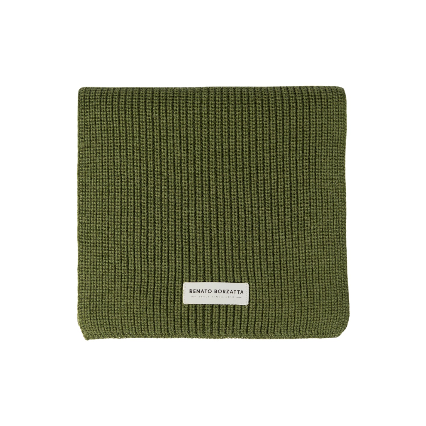 RB5002E | CERVINO Wool Blend Knit Scarf Made in Italy. Green - One Size