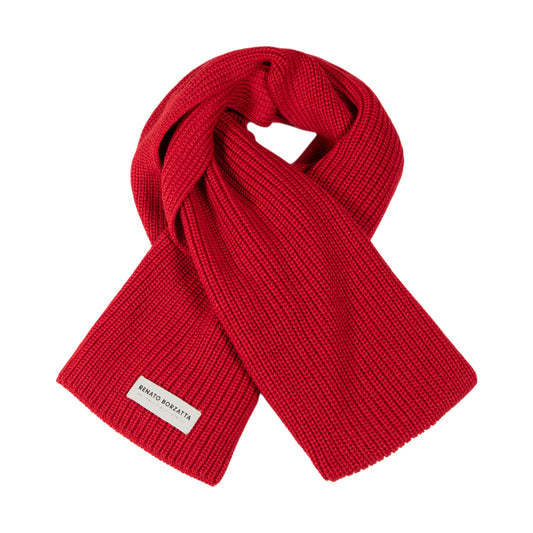 RB5002V | CERVINO Wool Blend Knit Scarf Made in Italy. Red - One Size