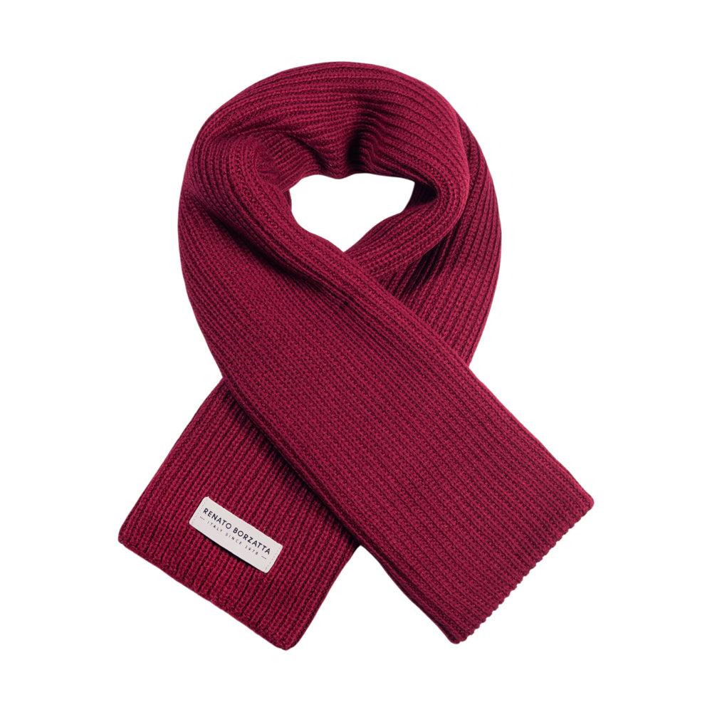 RB5002X | Sciarpa in Maglia CERVINO Misto Lana Made in Italy Col. Bordeaux