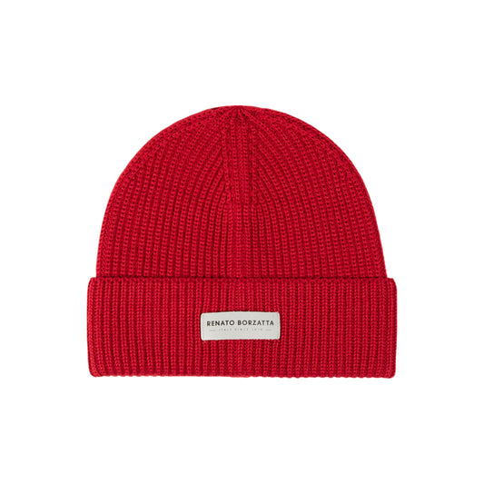 RB5003V | CERVINO Wool Blend Knit Hat Made in Italy. Red - One Size