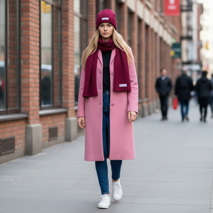 RB5003X | Berretto in Maglia CERVINO Misto Lana Made in Italy Col. Bordeaux