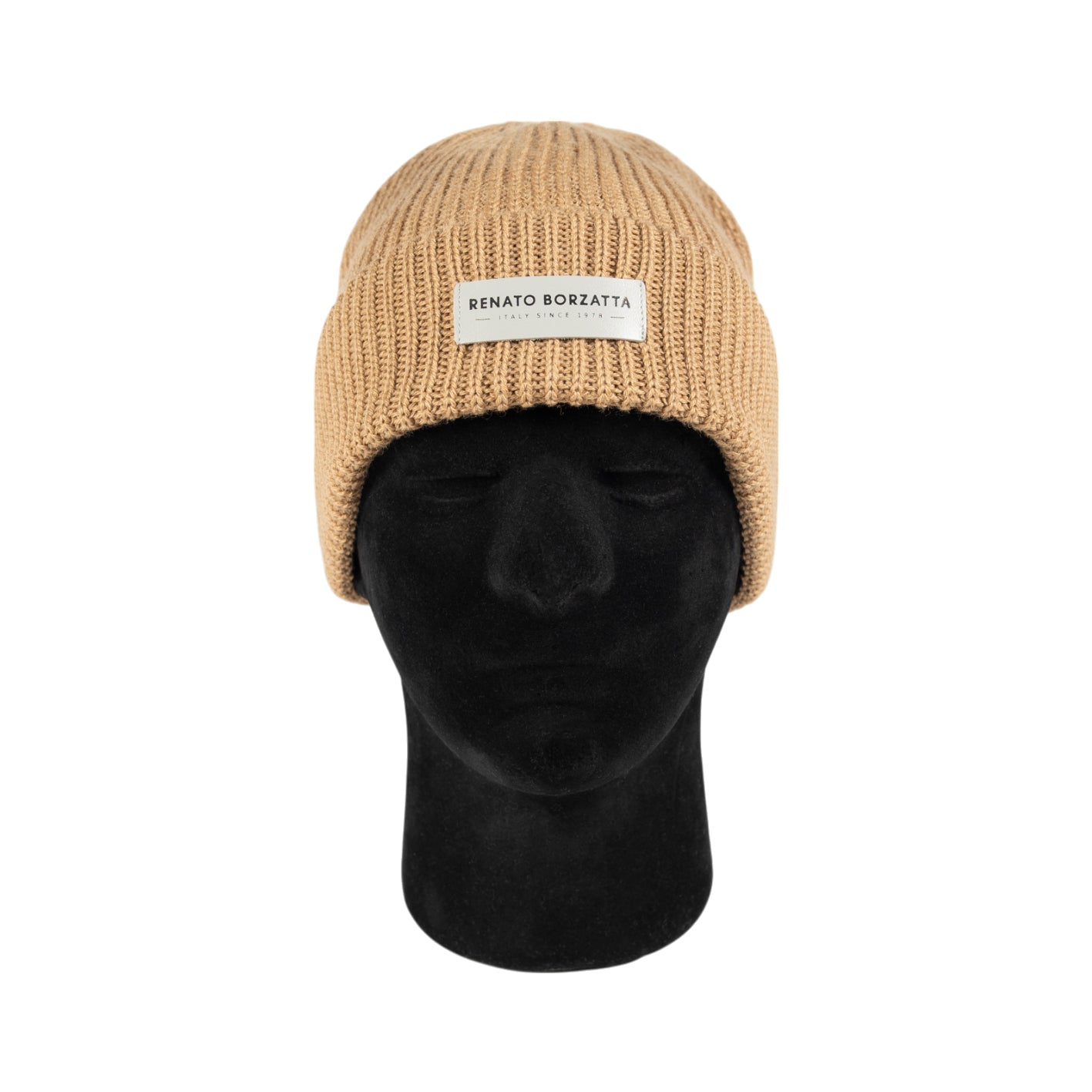 RB5003Z | CERVINO Wool Blend Knit Hat Made in Italy. Camel Color - One Size