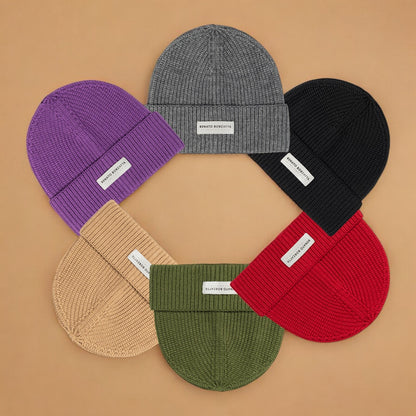 RB5003Z | CERVINO Wool Blend Knit Hat Made in Italy. Camel Color - One Size