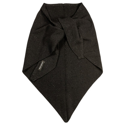 RB5007A | SAINT MORITZ - Scialle da Donna a Triangolo con asola in Maglia Rasata Made in Italy. Colore Nero