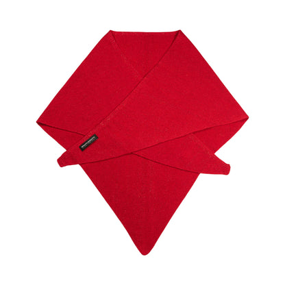 RB5007V | SAINT MORITZ - Scialle da Donna a Triangolo con asola in Maglia Rasata Made in Italy. Colore Rosso
