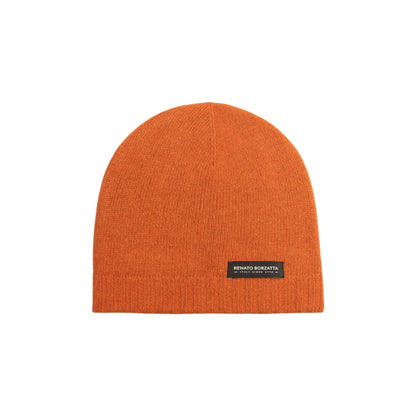 RB5008IC | COURMAYEUR - Berretto Unisex in Maglia Rasata Double-Face Made in Italy. Colore Paprika/Cacao