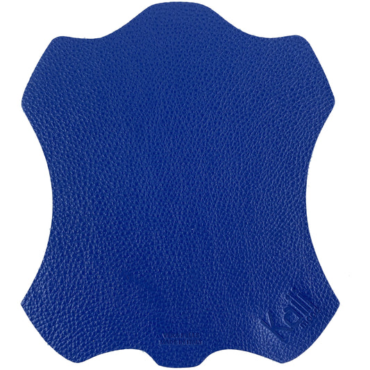 K0001DB | Mouse pad Made in Italy in genuine full grain leather, dollar grain - Blue color - Dimensions: 20 x 23 cm - Packaging: TNT tubular bag