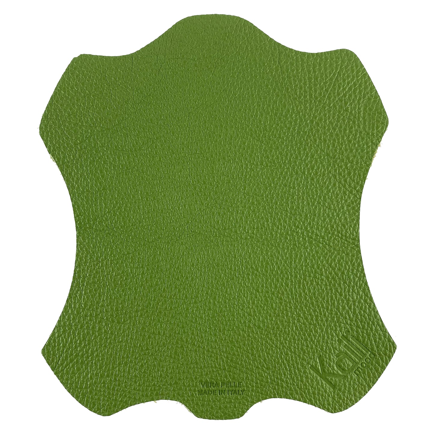 K0001EB | Mouse pad Made in Italy in genuine full grain leather, dollar grain - Green color - Dimensions: 20 x 23 cm - Packaging: TNT tubular bag