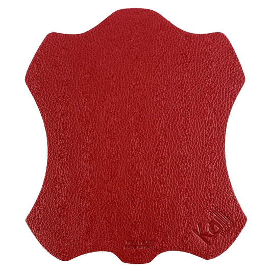 K0001VB | Mouse pad Made in Italy in genuine full grain leather, dollar grain - Red color - Dimensions: 20 x 23 cm - Packaging: TNT tubular bag