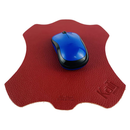 K0001VB | Mouse pad Made in Italy in genuine full grain leather, dollar grain - Red color - Dimensions: 20 x 23 cm - Packaging: TNT tubular bag