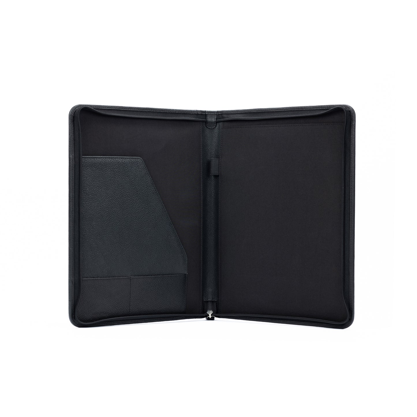 K0002AB | Clipboard in A4 format in genuine full grain leather, dollar grain - Black color - Dimensions: 24 x 32 x 2 cm - Packaging: TNT bag