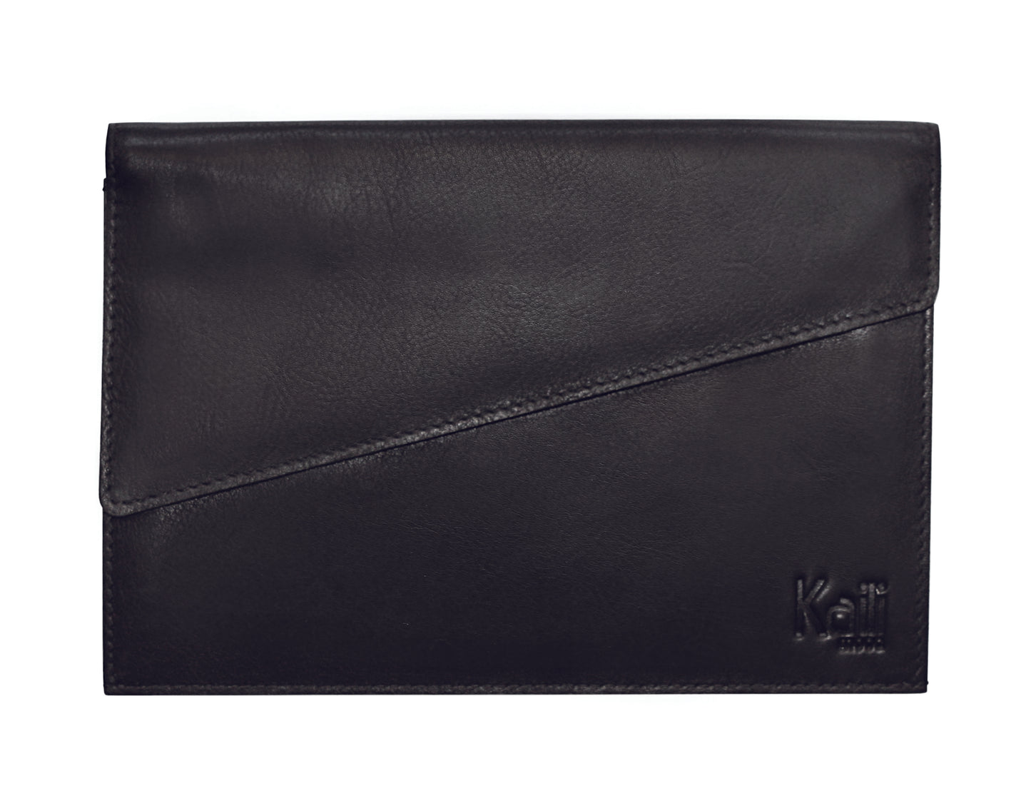 K0018AB | Car and motorbike document holder in genuine full grain leather with light grain. Black colour. Snap button closure. Dimensions: 19 x 13 x 1 cm. Packaging: TNT bag