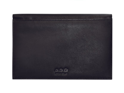 K0018AB | Car and motorbike document holder in genuine full grain leather with light grain. Black colour. Snap button closure. Dimensions: 19 x 13 x 1 cm. Packaging: TNT bag