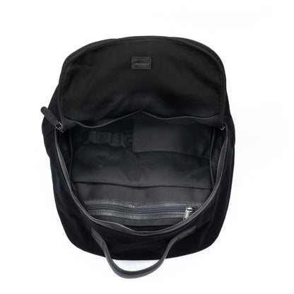 K0023AB | Notebook Backpack - Canvas/Genuine Leather Col. Black