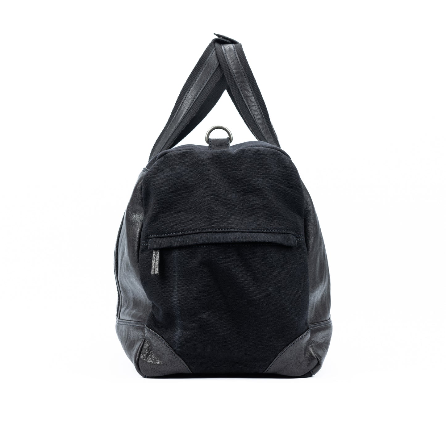 K0024AB | Travel bag in Canvas/Genuine Leather, full grain, flywheel - Black colour. Accessories in antiqued nickel, zip closure. Dimensions: 48 x 31 x 22 cm - Packaging: TNT bag