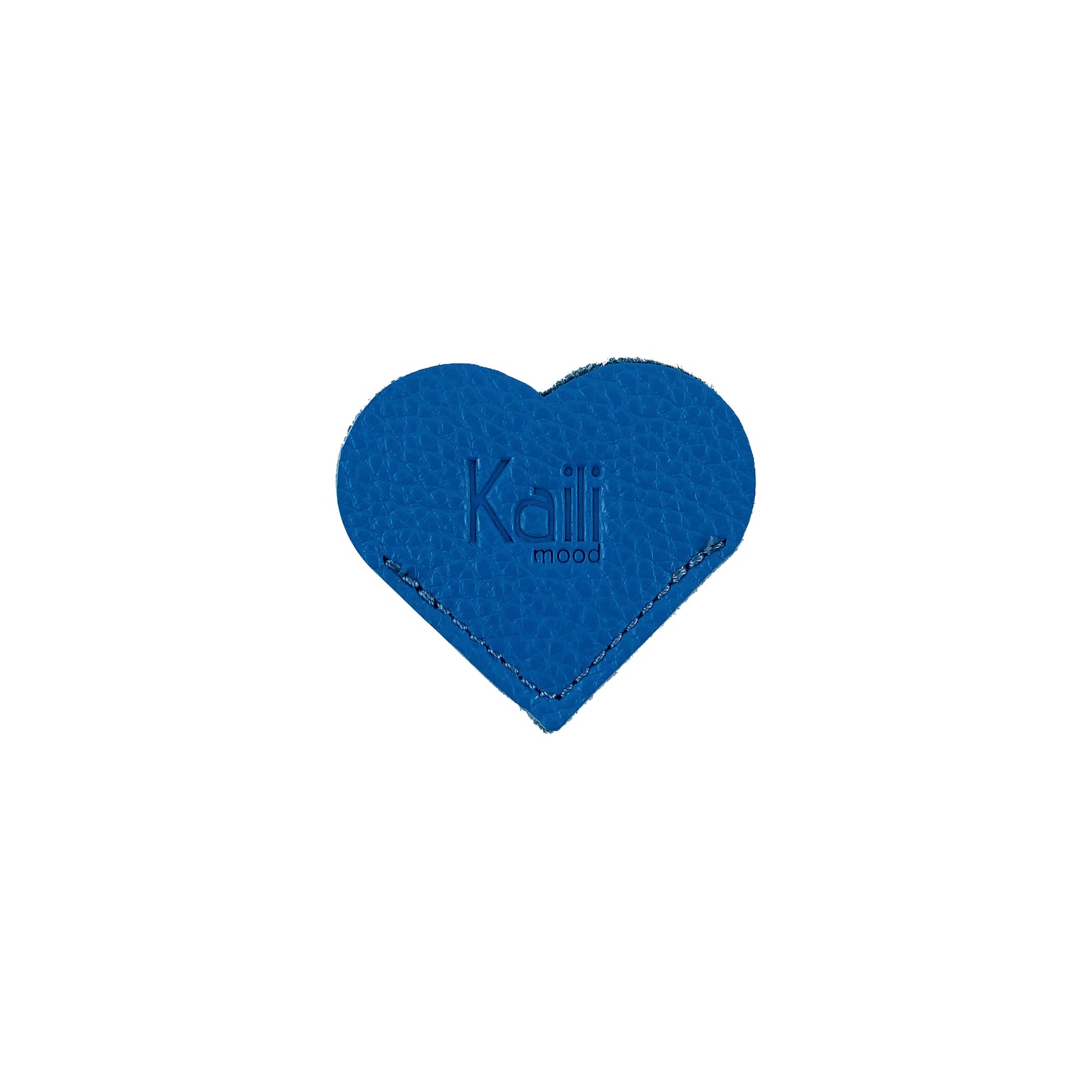 K0038OB | Heart bookmark Made in Italy in genuine full grain leather, dollar grain - Color light blue - Dimensions: 6 x 5.5 x 0.5 cm - Packaging: Rigid bottom/lid gift box