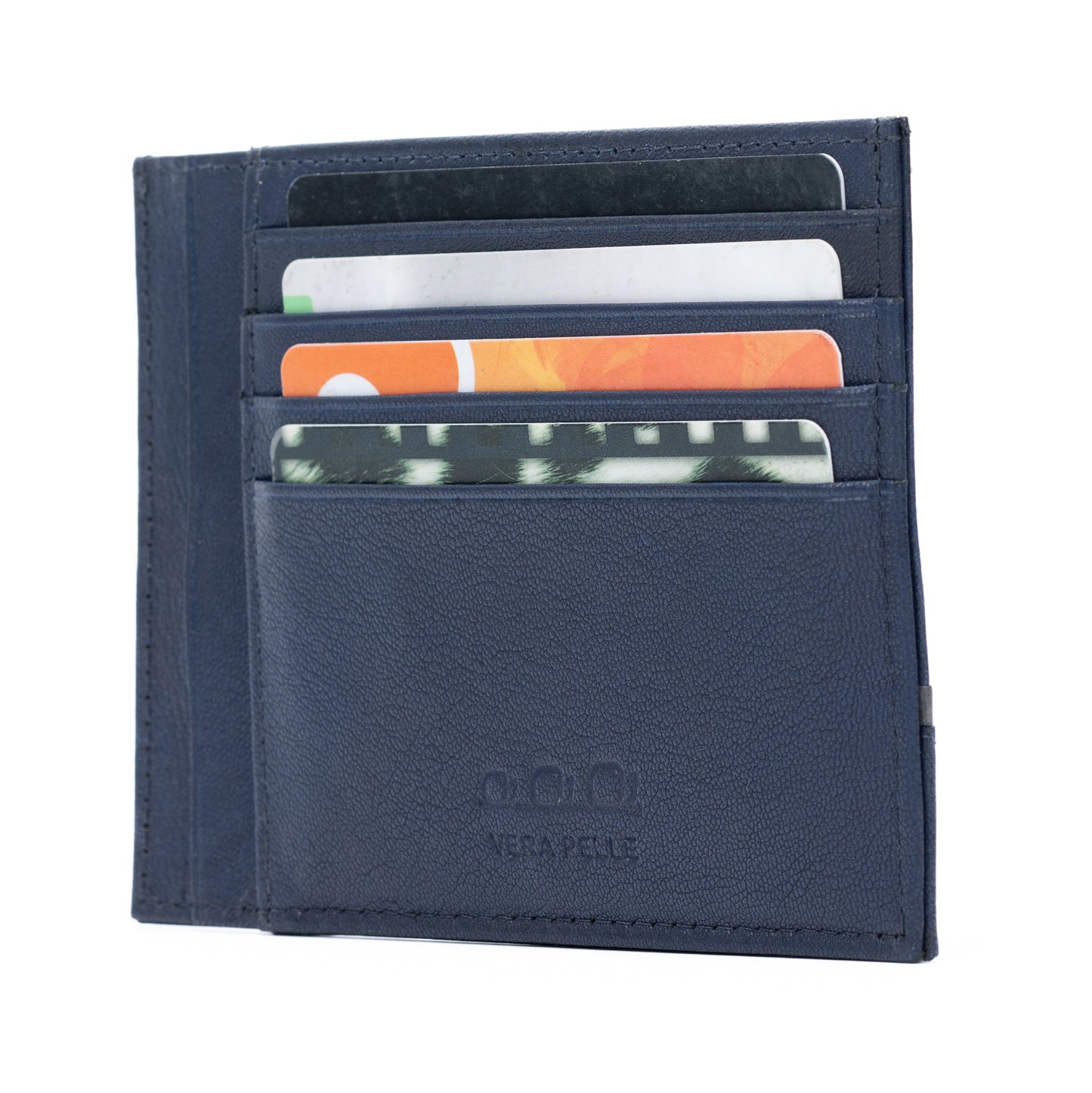 K10907DB | Document/Credit Card Holder in Genuine Leather Col. Blue