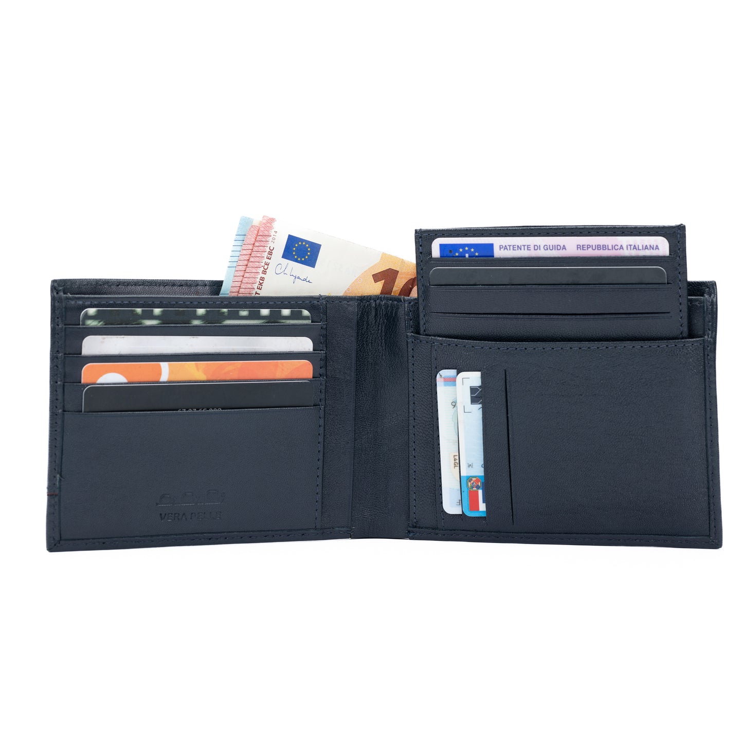 K11006DB | Men's Wallet in Genuine Leather Col. Blue