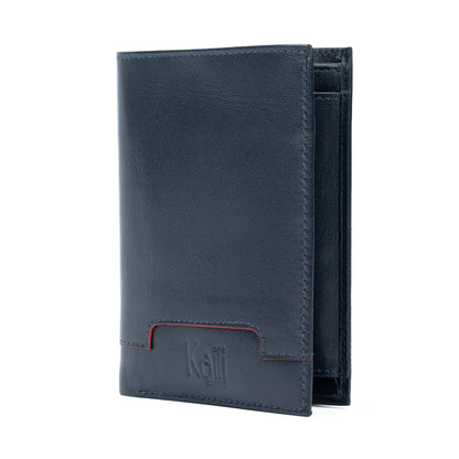 K11027DB | Men's Pocket Wallet in Genuine Leather Col. Blue