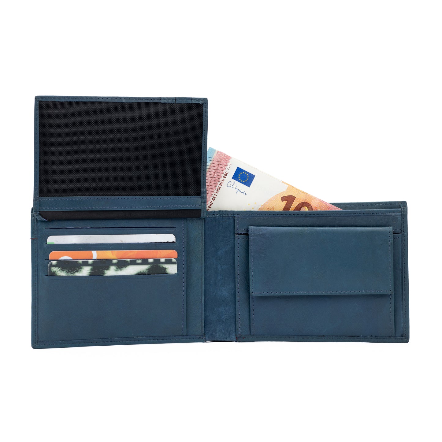 K11104DB | Men's Wallet in Genuine Leather Col. Blue