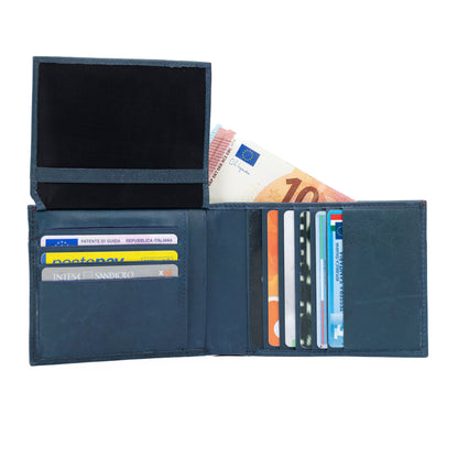 K11105DB | Men's Wallet in Genuine Leather Col. Blue